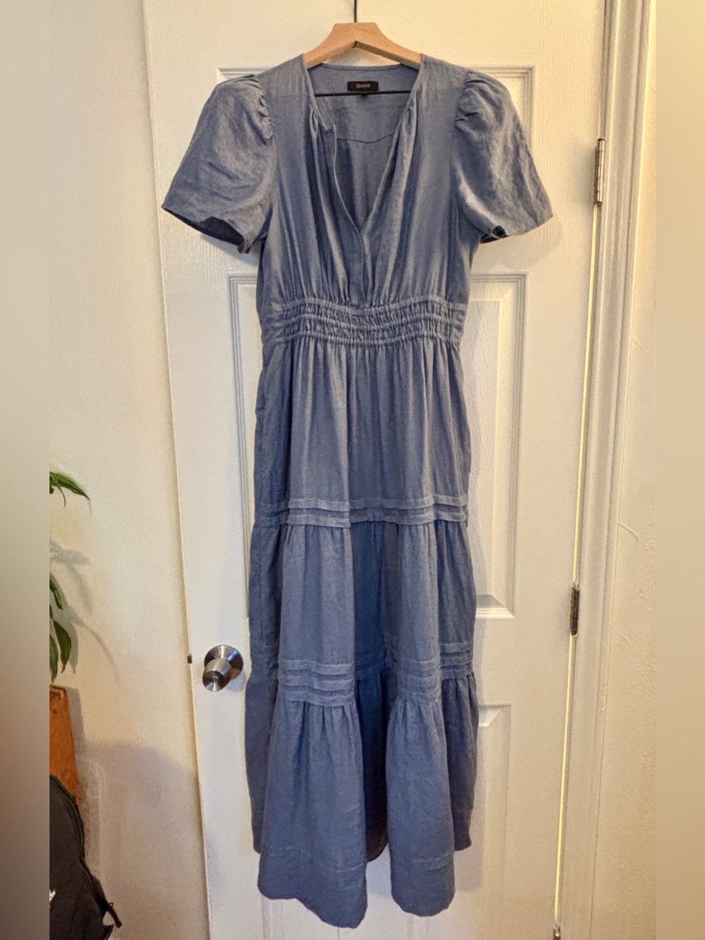 Quince European Linen Tiered Maxi Dress